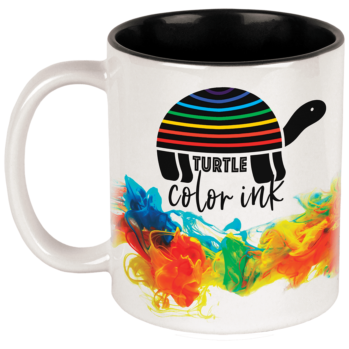 White Black 11 oz. Sublimatable Ceramic Mug