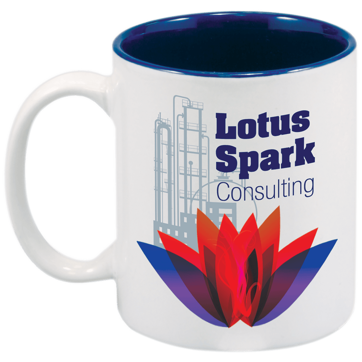 White Blue 11 oz. Sublimatable Ceramic Mug