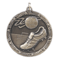 Antique Gold 1 3/4" Soccer Shooting Star Medal