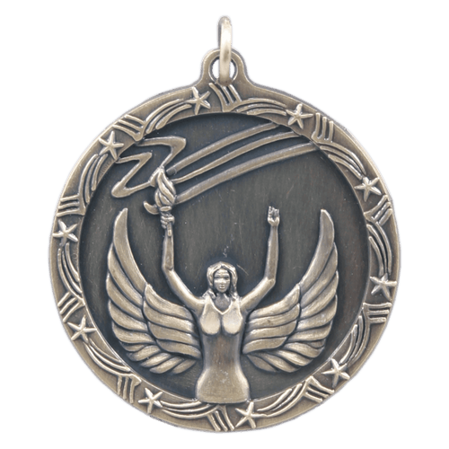Antique Gold 1 3/4" Victory Shooting Star Medal