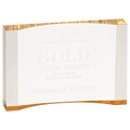 Gold 5" x 3 1/2" 1" Thick Acrylic Crescent