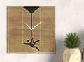 Personalized Modern Geometric Wooden Wall Clock - Custom Abstract Illusion Wall Art Decor