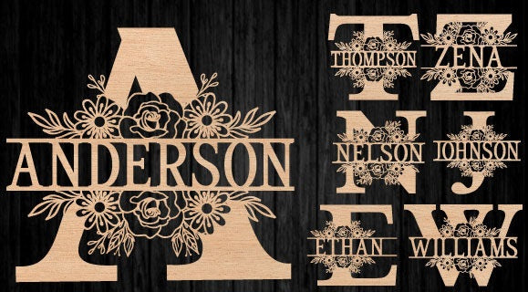 Personalized Laser Cut Alphabet Monogram - Custom Wood Wall Art Decor