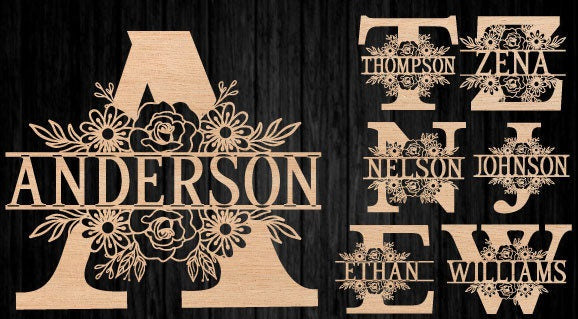 Personalized Laser Cut Alphabet Monogram - Custom Wood Wall Art Decor